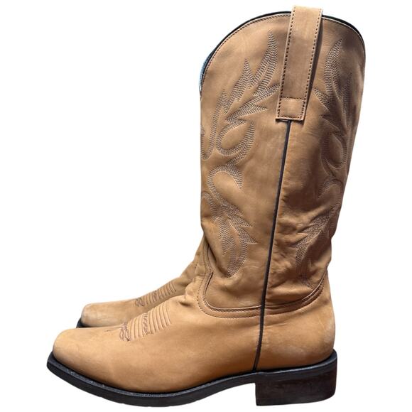 MASTERSON Boot Co Men's 11M Brown Leather Western Boots Square Toe Mexico Rodeo - Picture 1 of 11